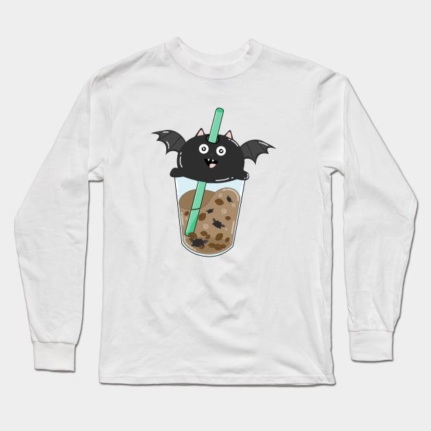 Bat Coffee Long Sleeve T-Shirt by My Bright Ink